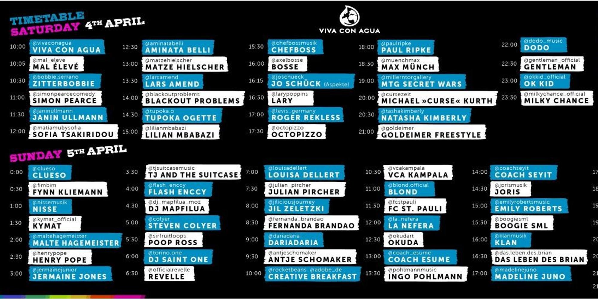 Lineup Viva con Agua