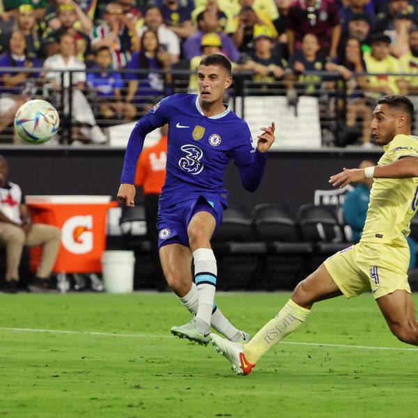 Havertz be seinem Schuss aufs To