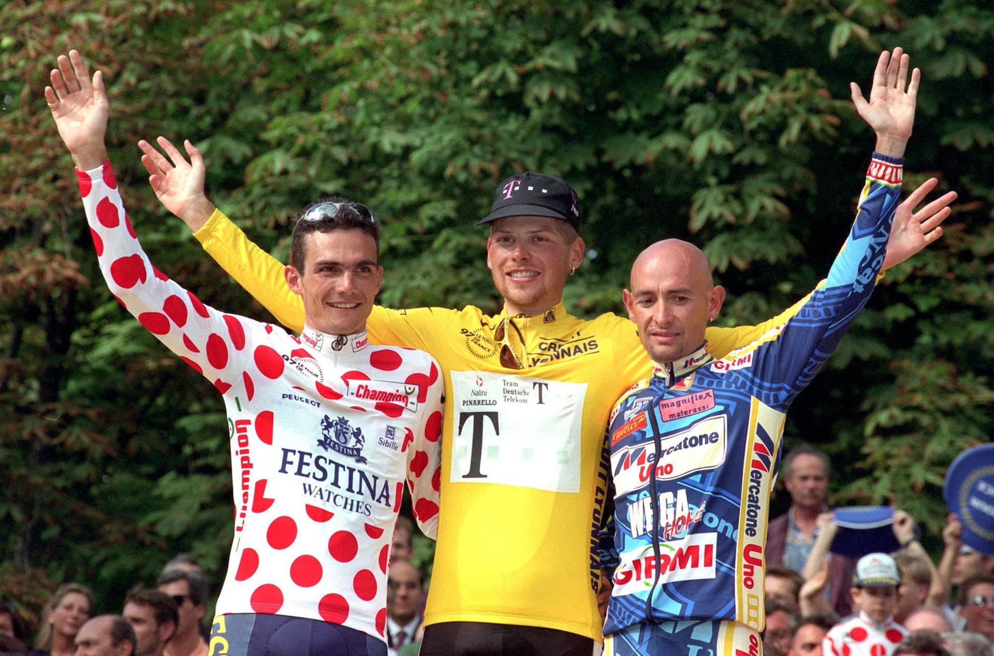 Ullrich mit Virenque und Pantani