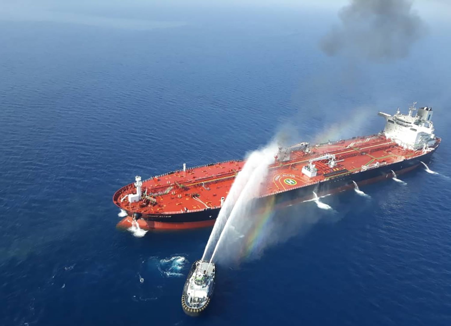Tanker im Golf von Oman Löschaktion
