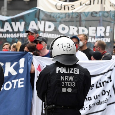 Polizisten Demo Dü