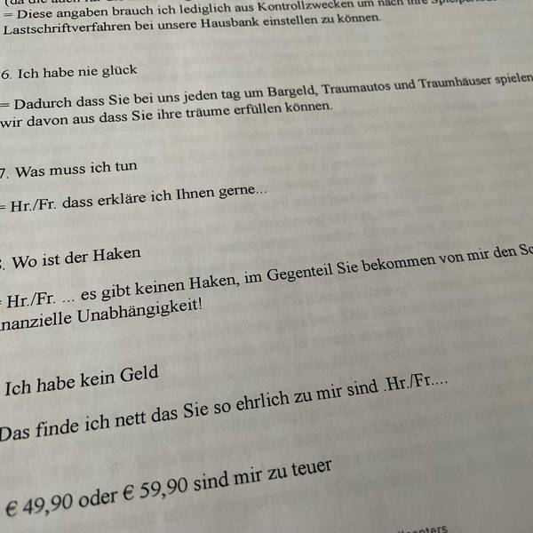 Gesprächsleitfaden Telefonbetrüger