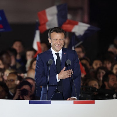 Macron Jubel Eiffelturm