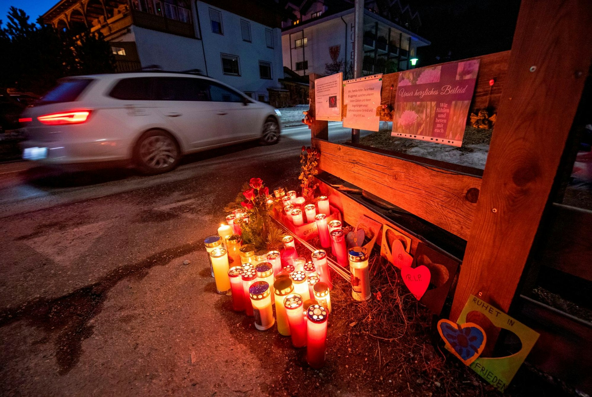 lichter an der unfallstelle in luttach