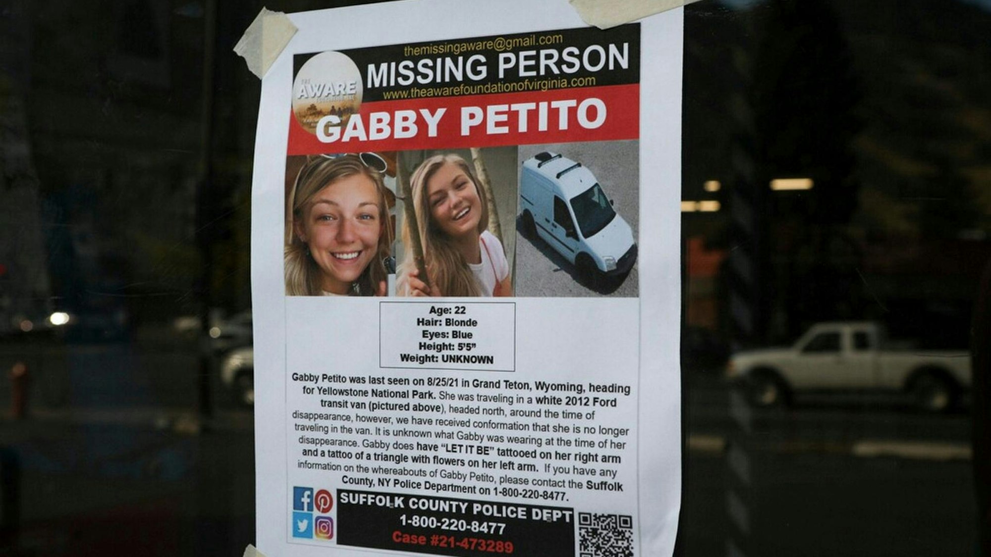 Eine Vermisstenmeldung von Gabby Petito