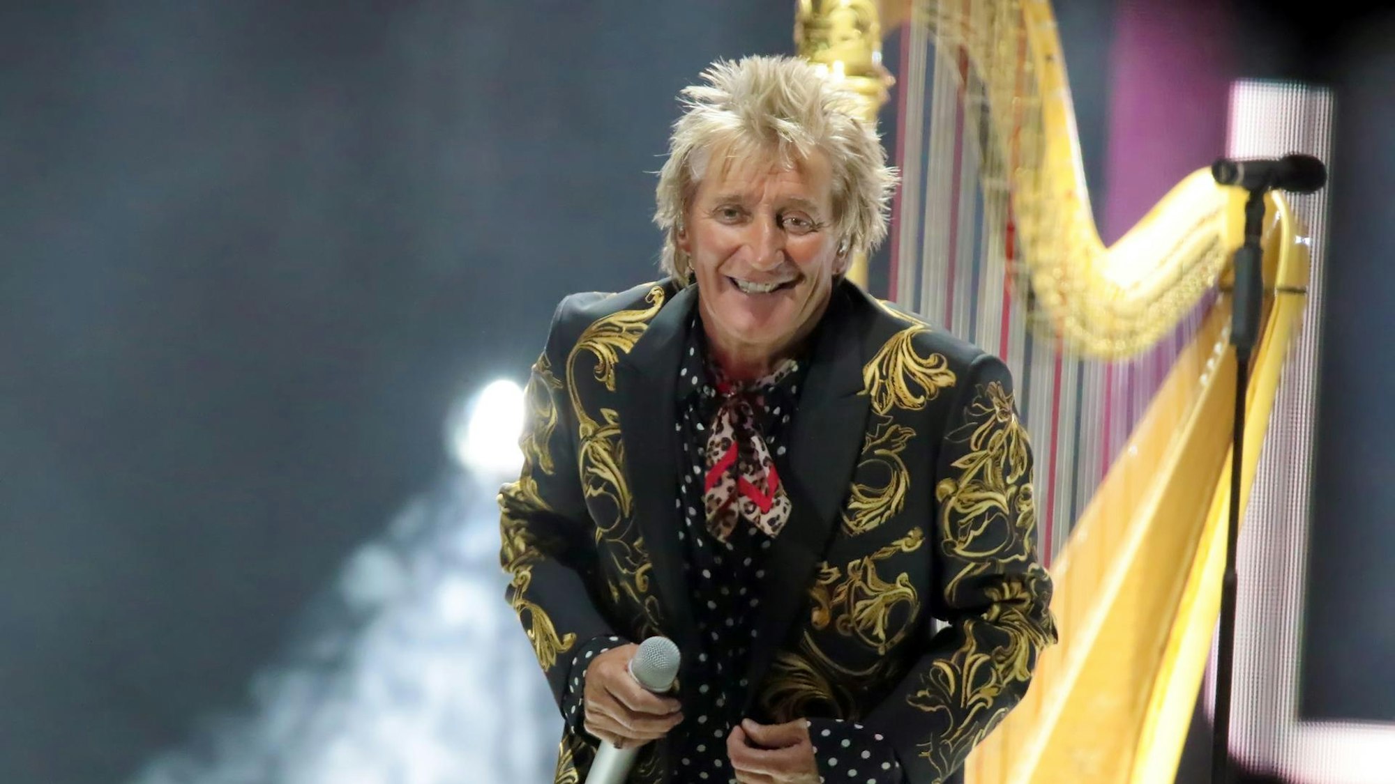 Rod Stewart auf der Bühne.
