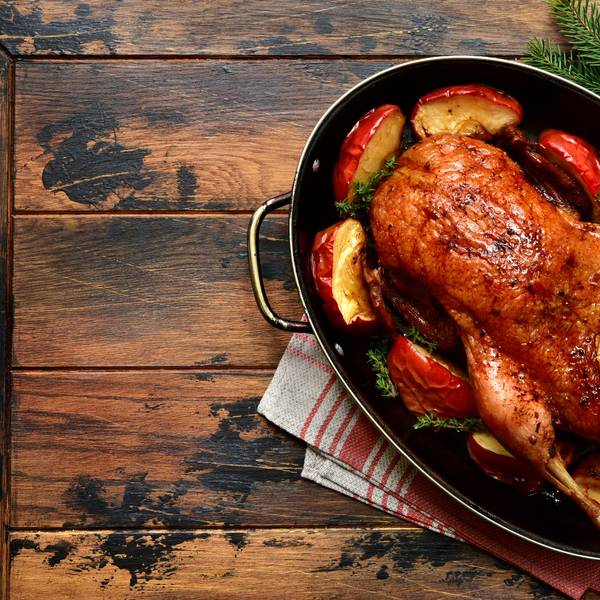 Ganze Gans gebraten