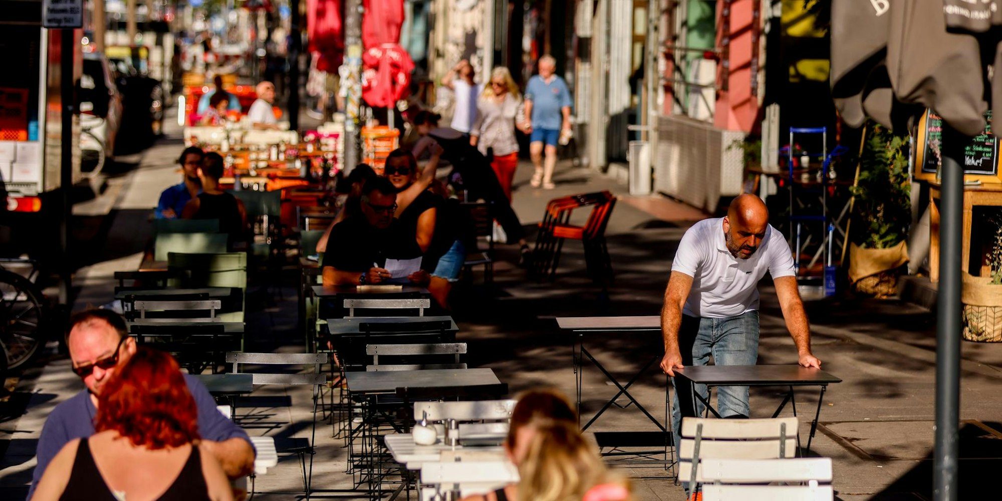 Außengastro mit drei Reihen