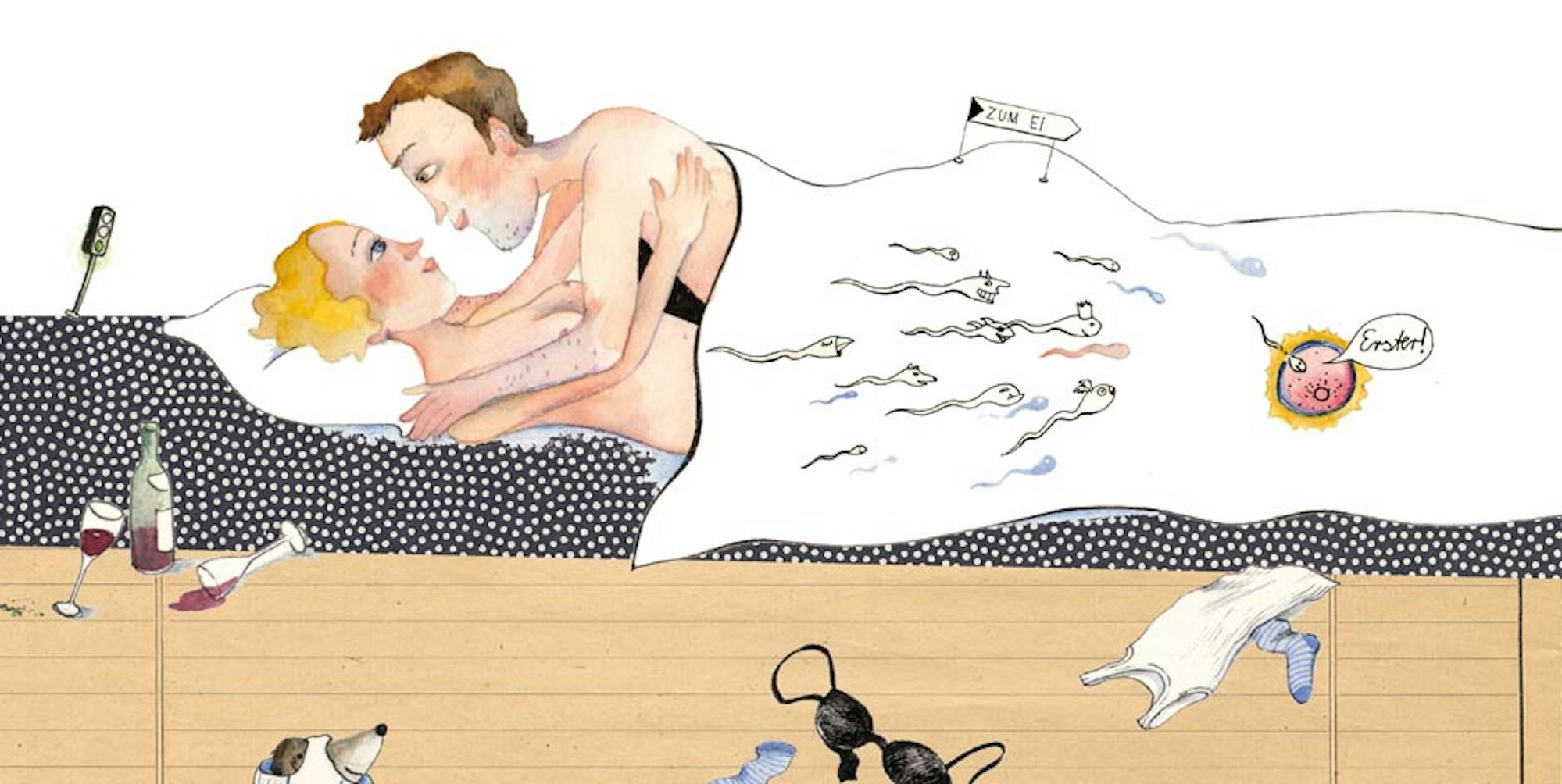 Aufklärung Paar Bett Sex