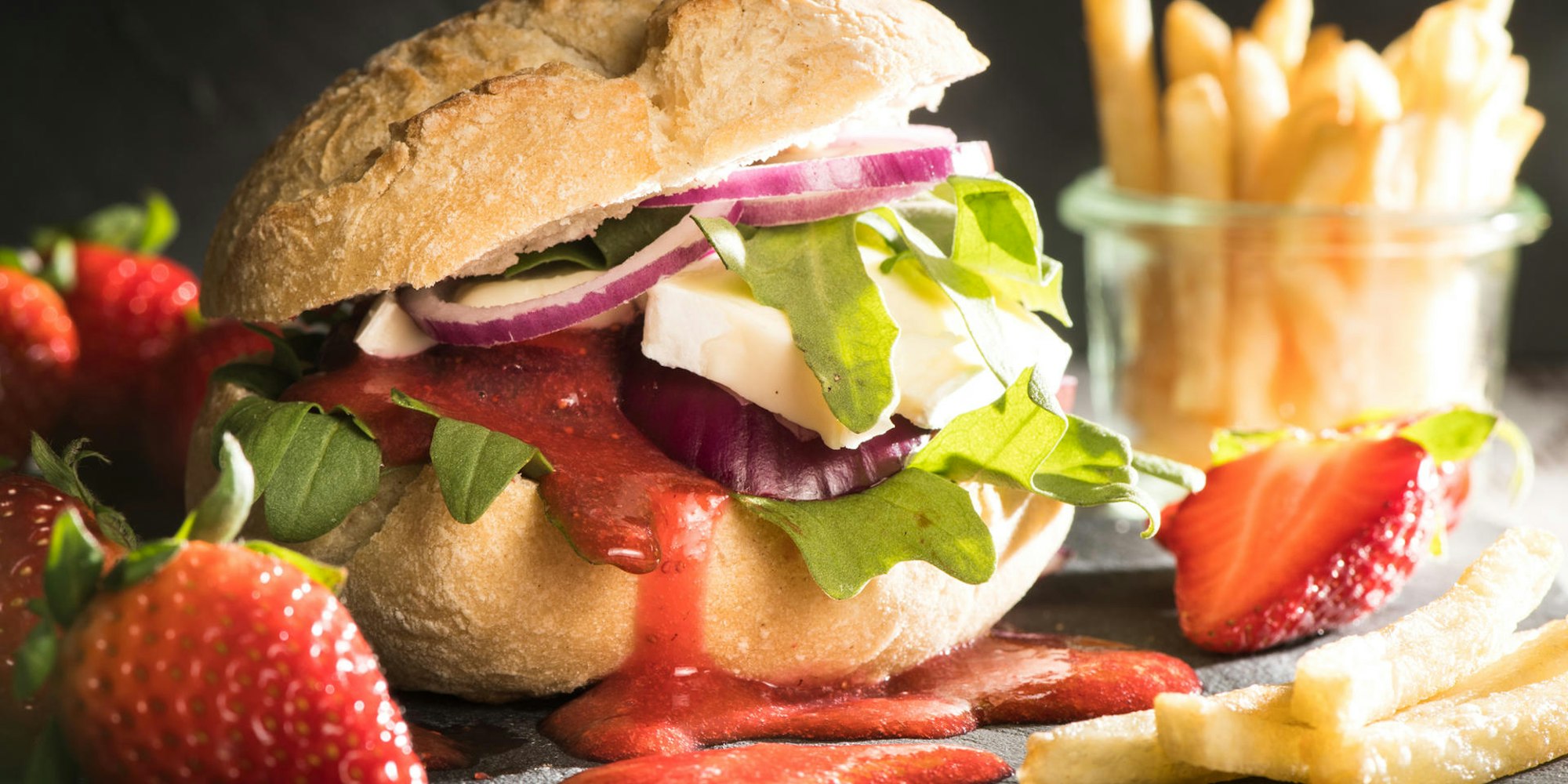 Ungewöhnliche Rezepte mit Erdbeeren Burger