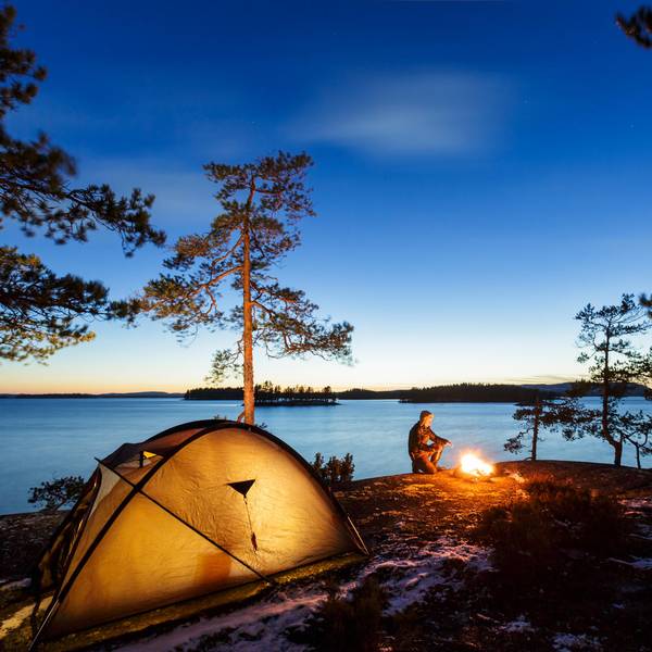 Zelt am See in Finnland