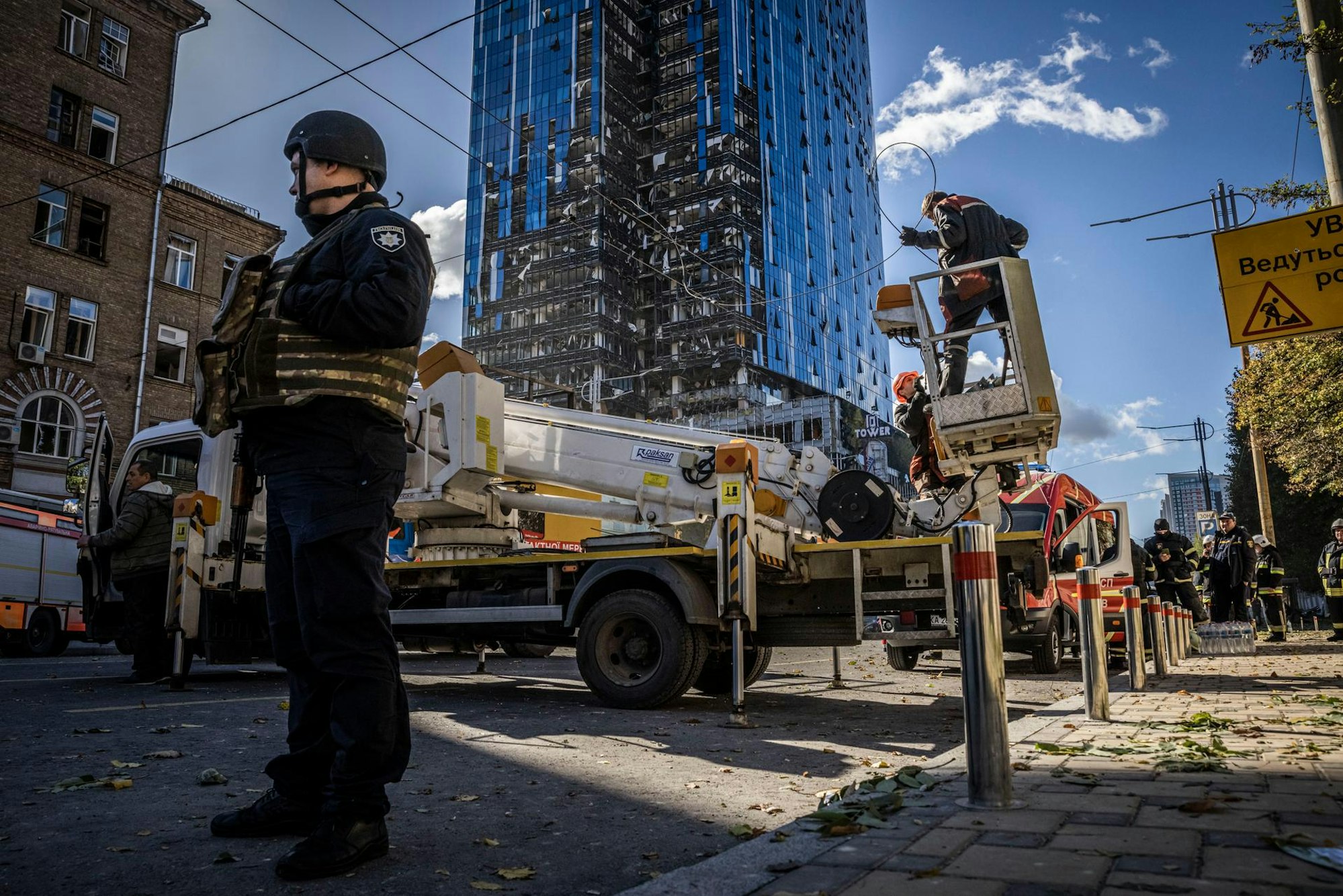 Kiew Hochhaus Angriff 101022