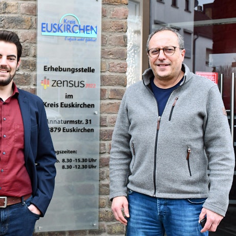 Zensus-Team Kreis Euskirchen Benedikt Hammes und Michael Milz
