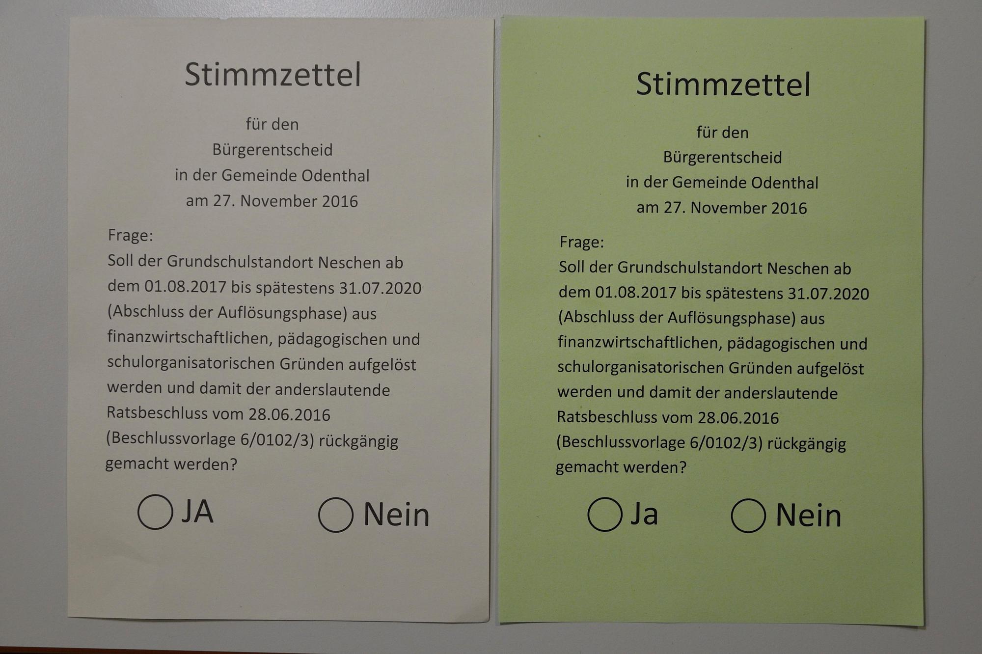 Wahlzettel Odenthal
