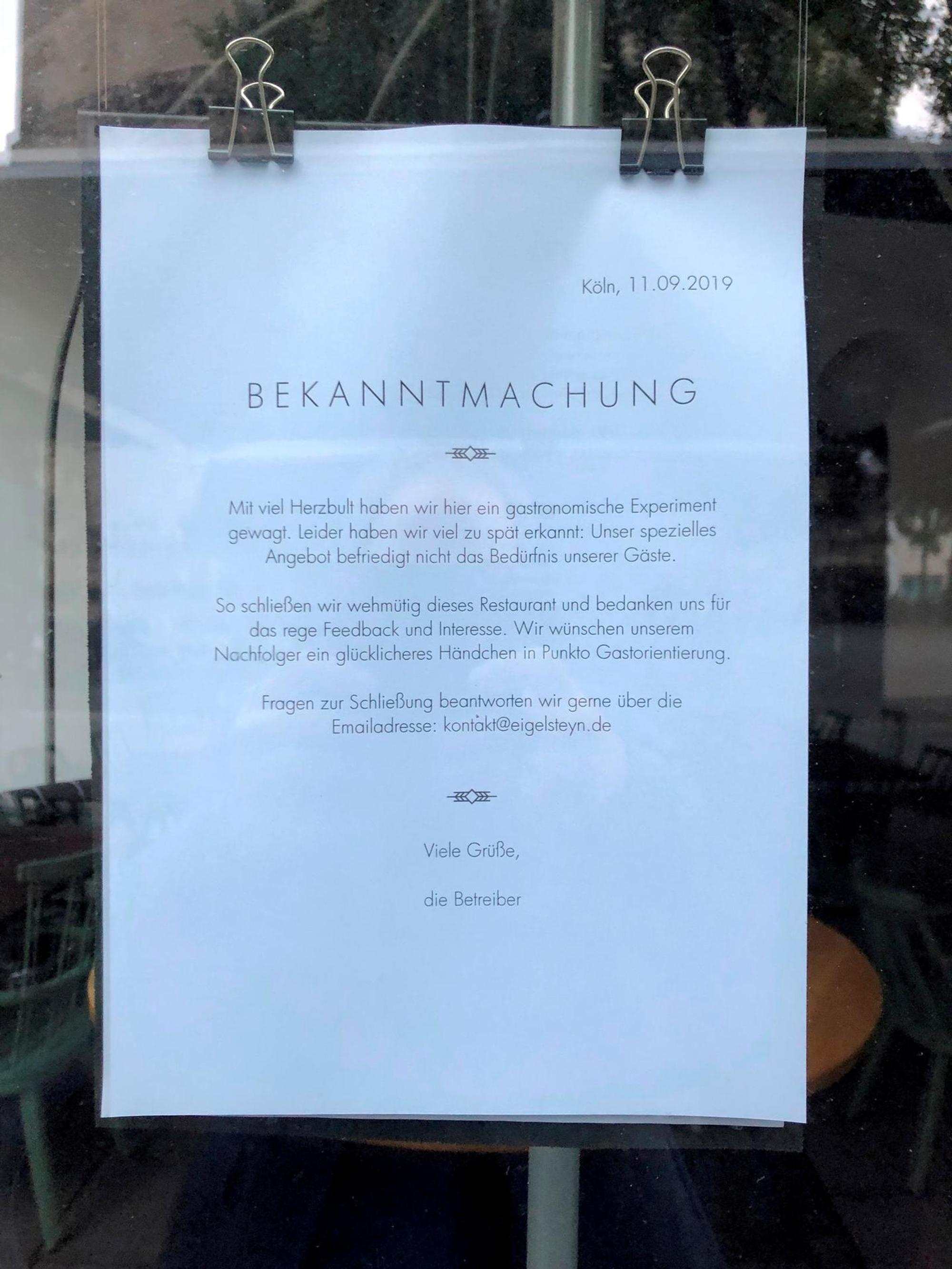 eygelstein bekanntmachung