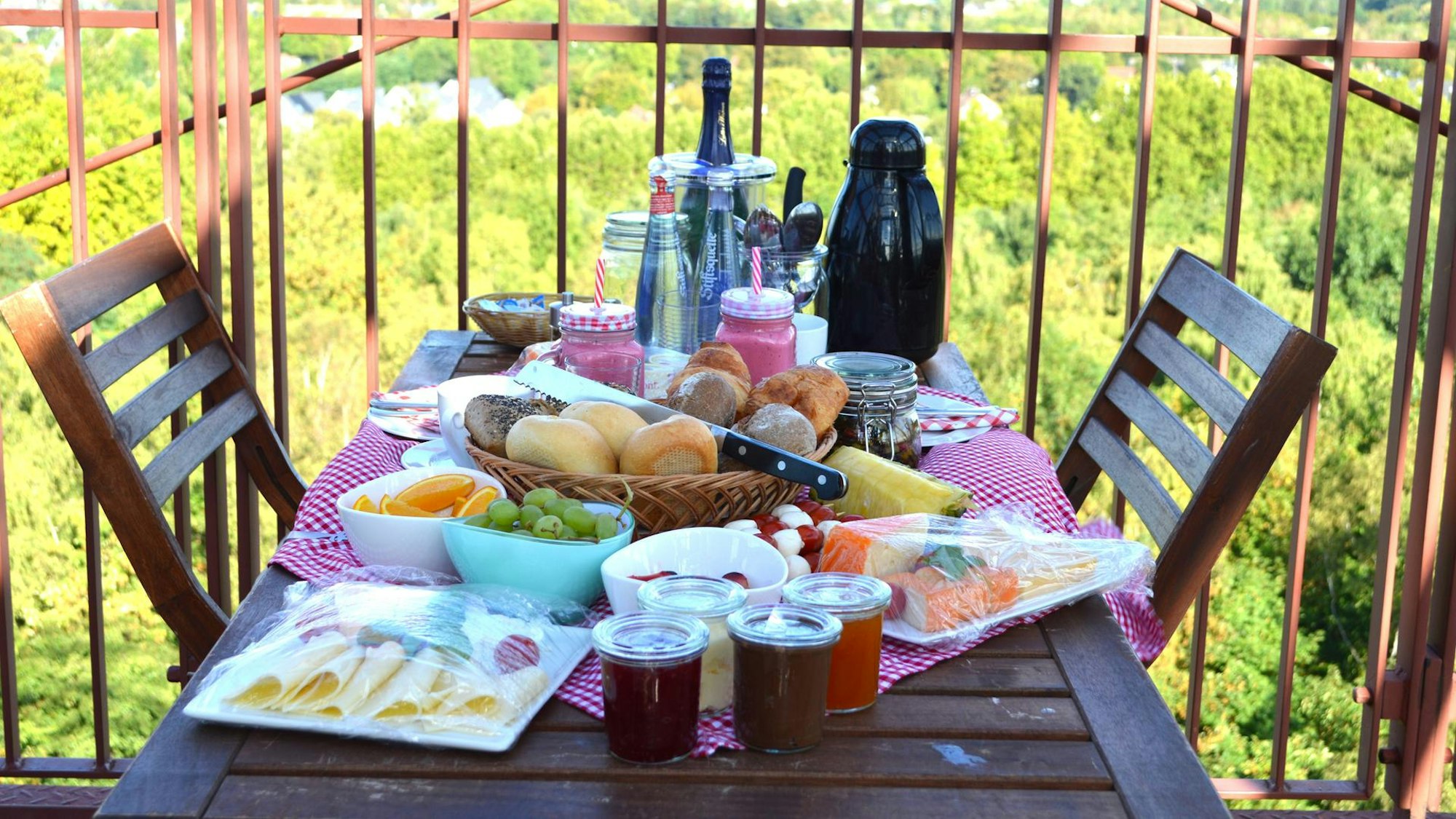 Picknickstisch auf dem Förderturm.