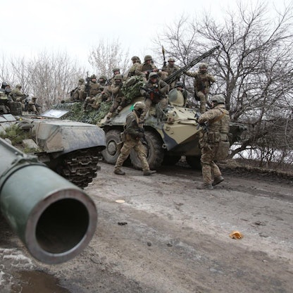 Russland Panzer Truppen Lugansk