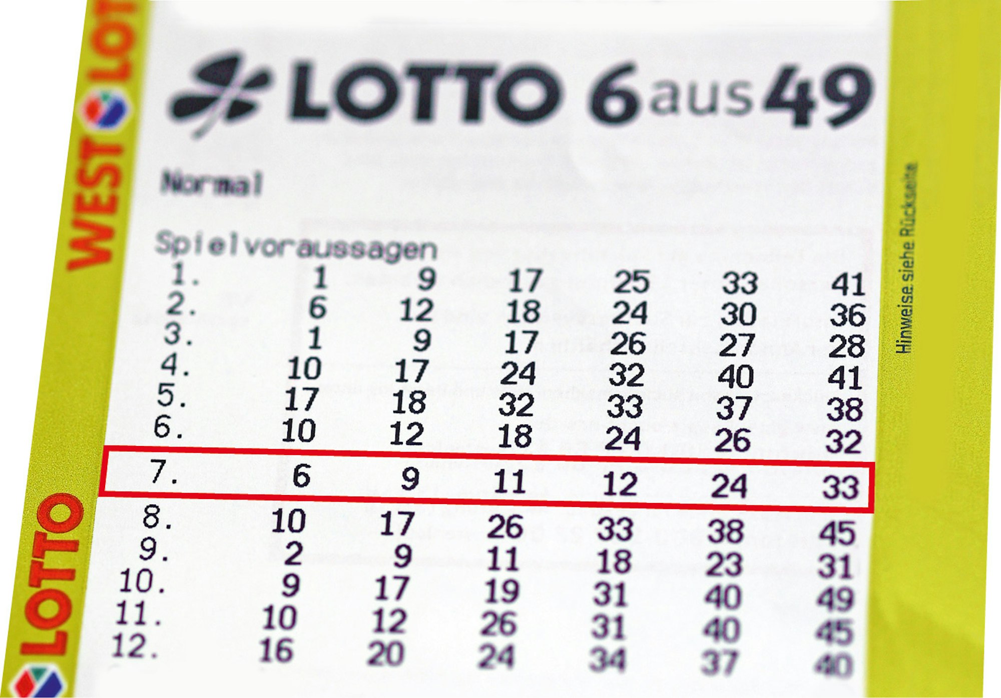 spielquittung Westlotto