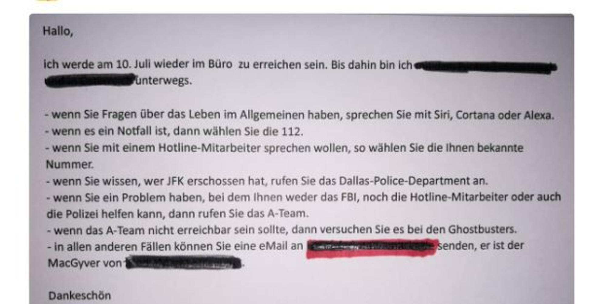 abwesenheitsnotiz