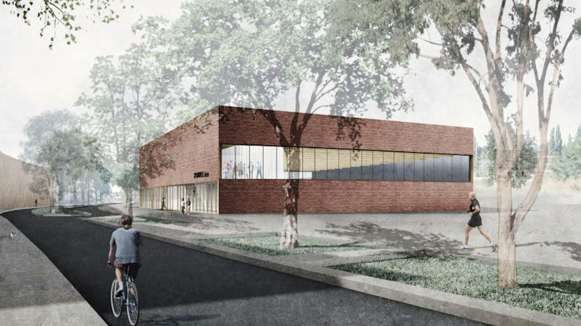 So soll die Dreifachsporthalle in der Neuen Bahnstadt Opladen einmal aussehen.