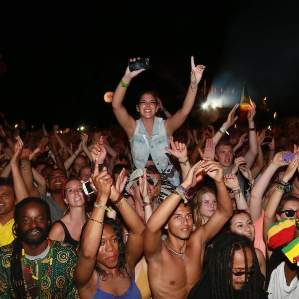 Das Publikum beim Summerjam feiert.