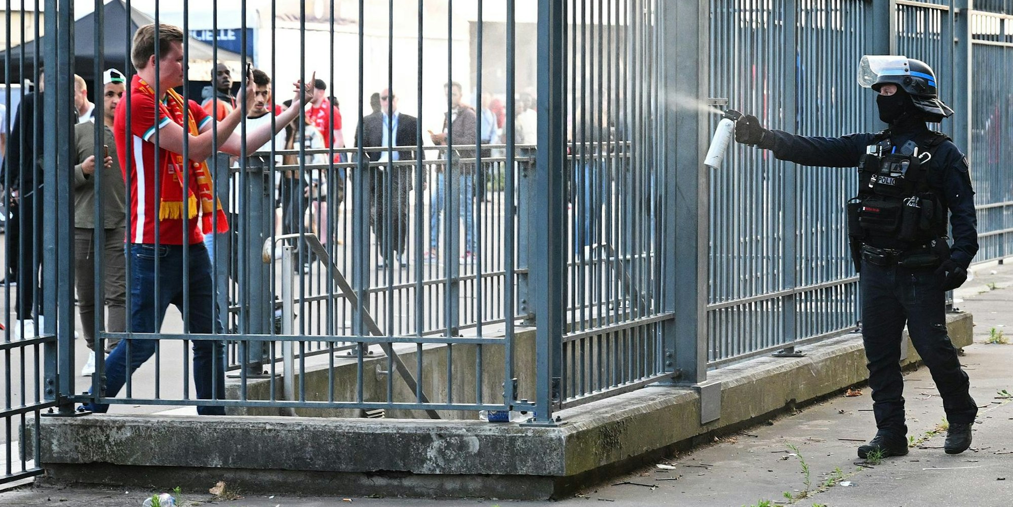 CL-Finale Polizei Spray