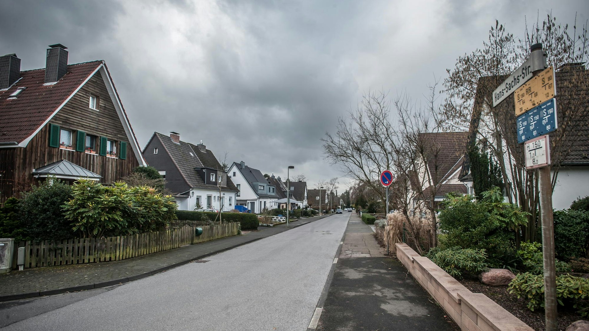 Blick auf die Hans-Sachs-Straße.