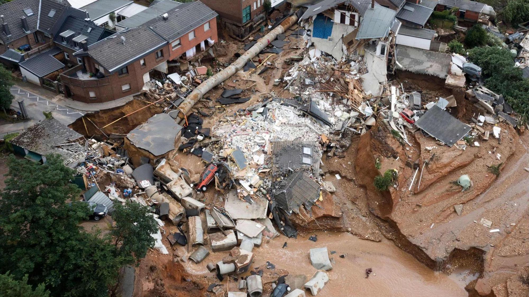 Das Unwetter hat Teile des Orts Blessem im Rhein-Erft-Kreis zerstört.