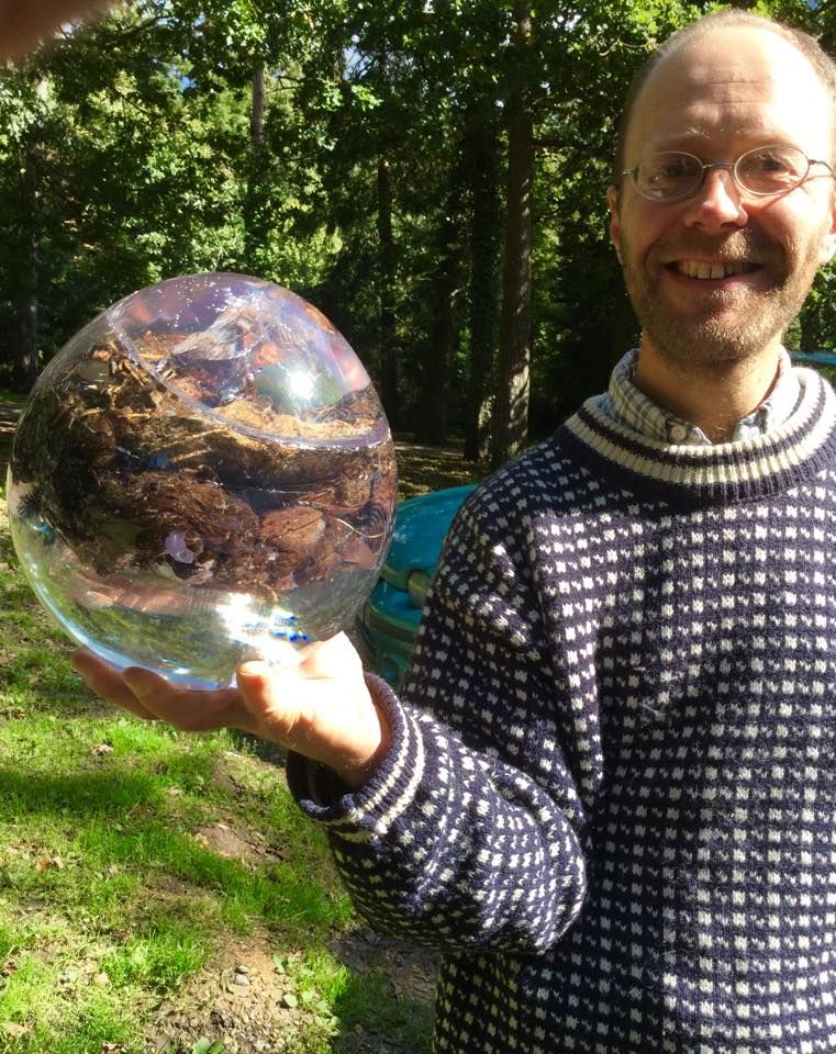 Dan Roberts with lion poo