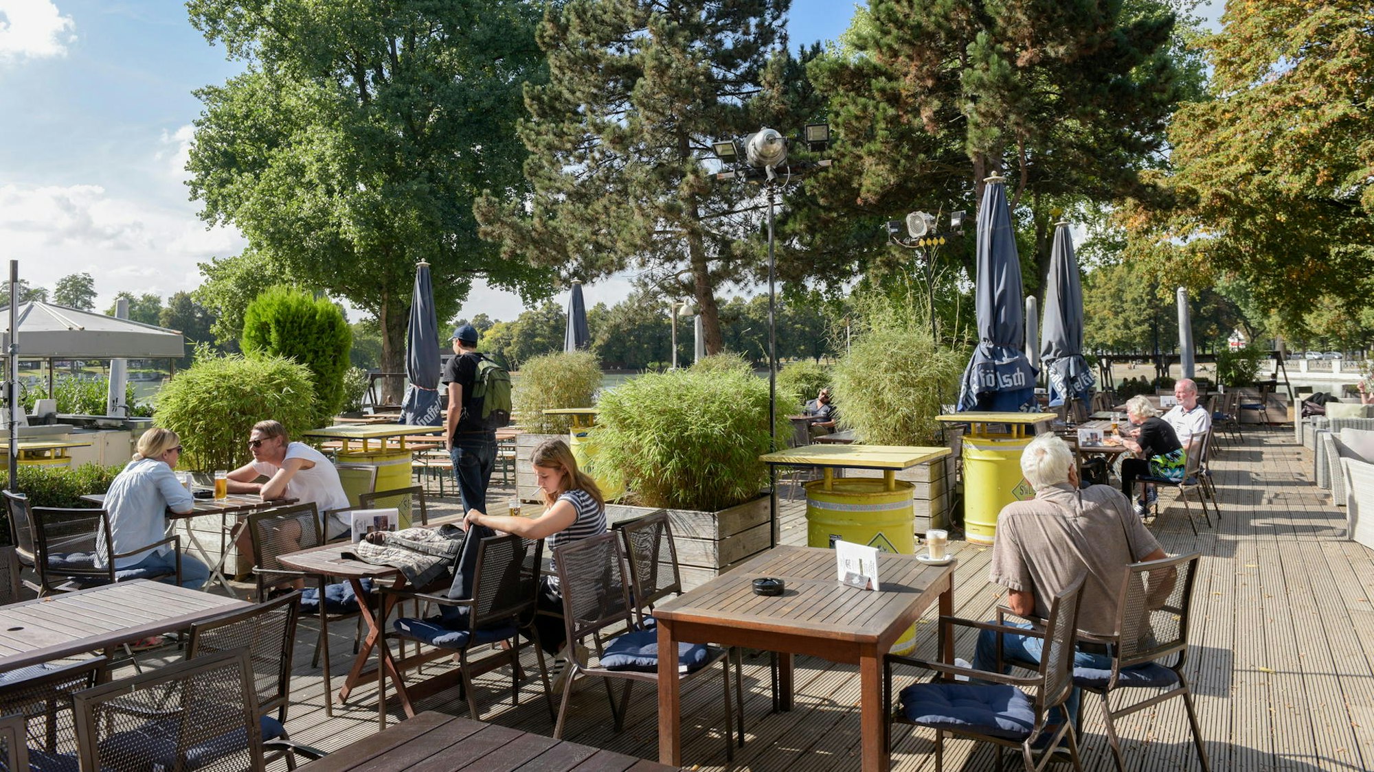 Der Biergarten am Aachener Weiher.