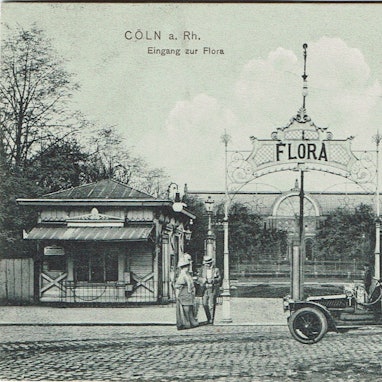 Floraeingang um 1910 mit AutoBrokmeier