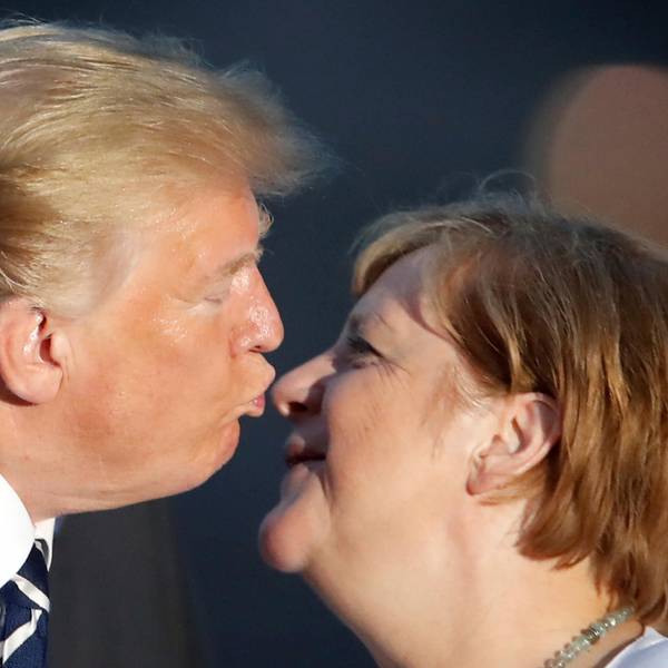 Trump und Merkel in Biarritz