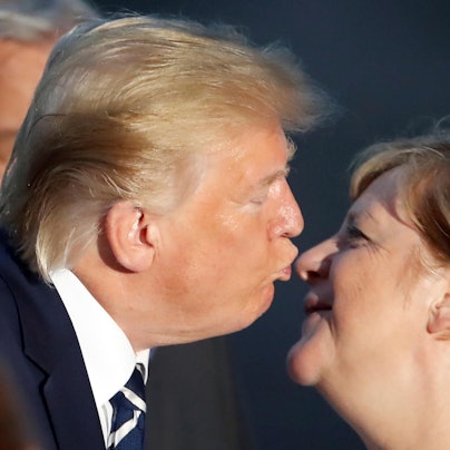 Trump und Merkel in Biarritz