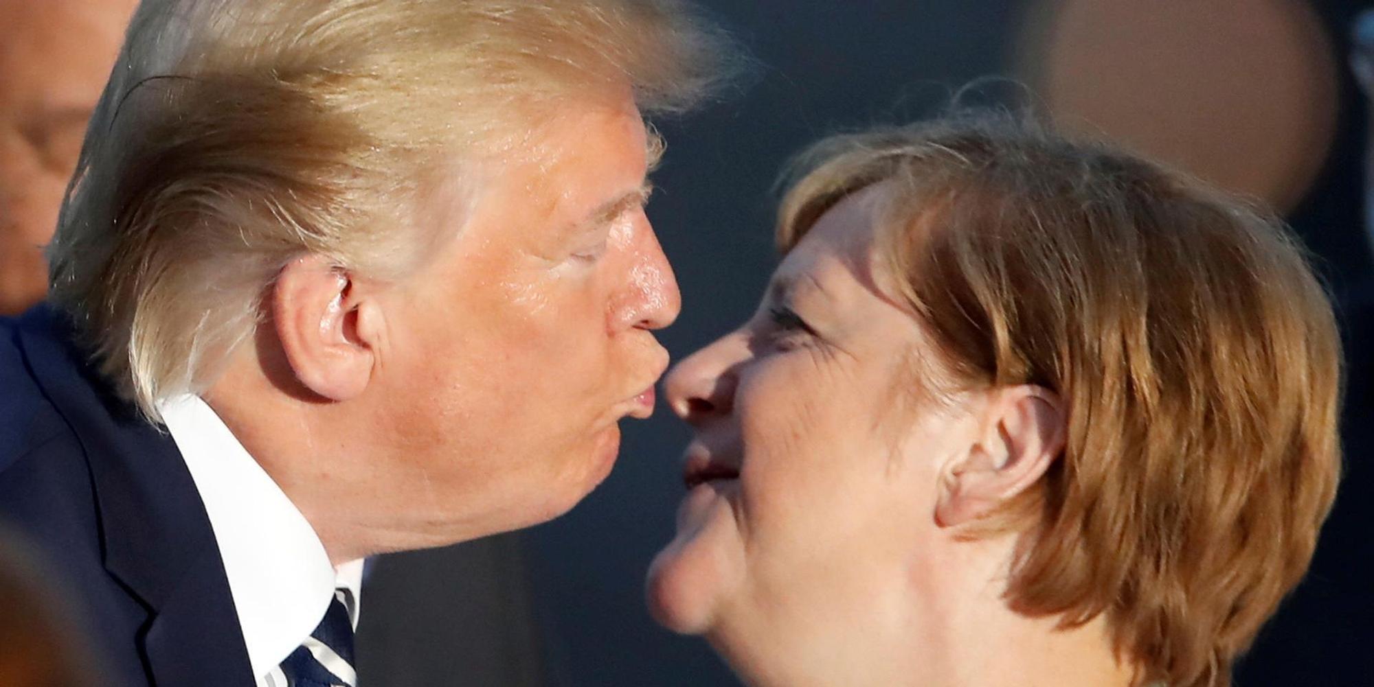 Trump und Merkel in Biarritz