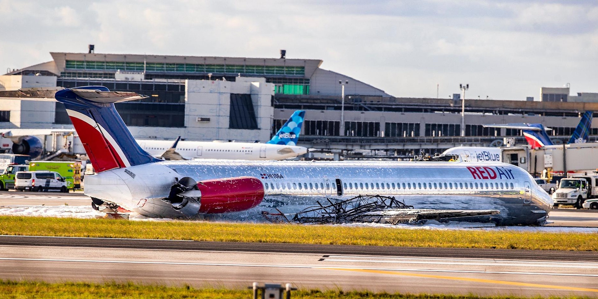 Miami Flugzeug in Flammen