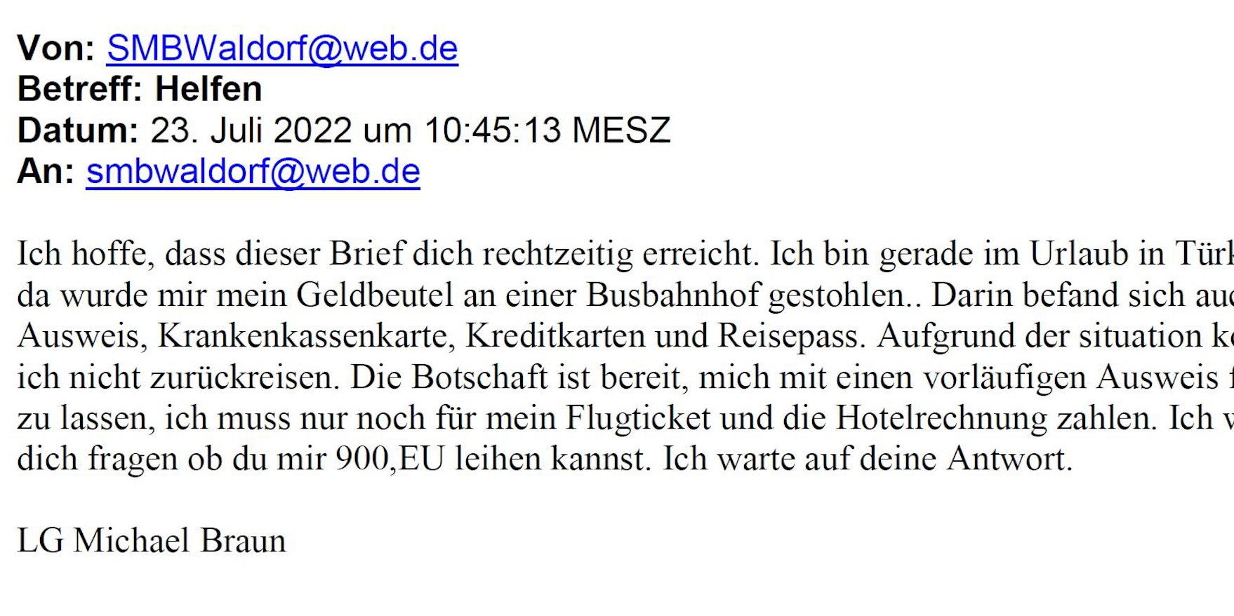 Betrugsmail