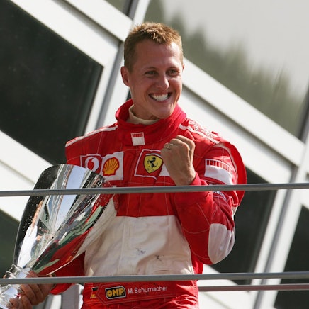 Michael Schumacher bei einem Sieg für Ferrari im Jahr 2006