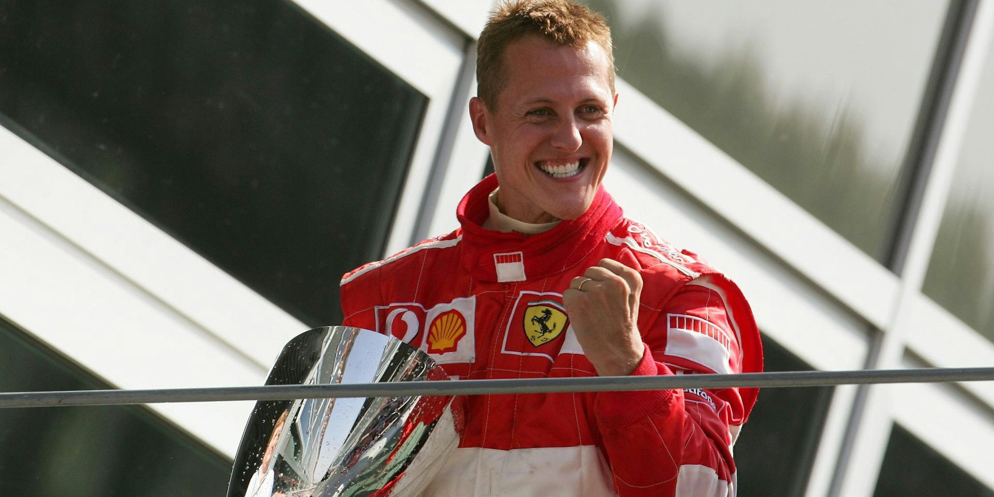 Michael Schumacher bei einem Sieg für Ferrari im Jahr 2006
