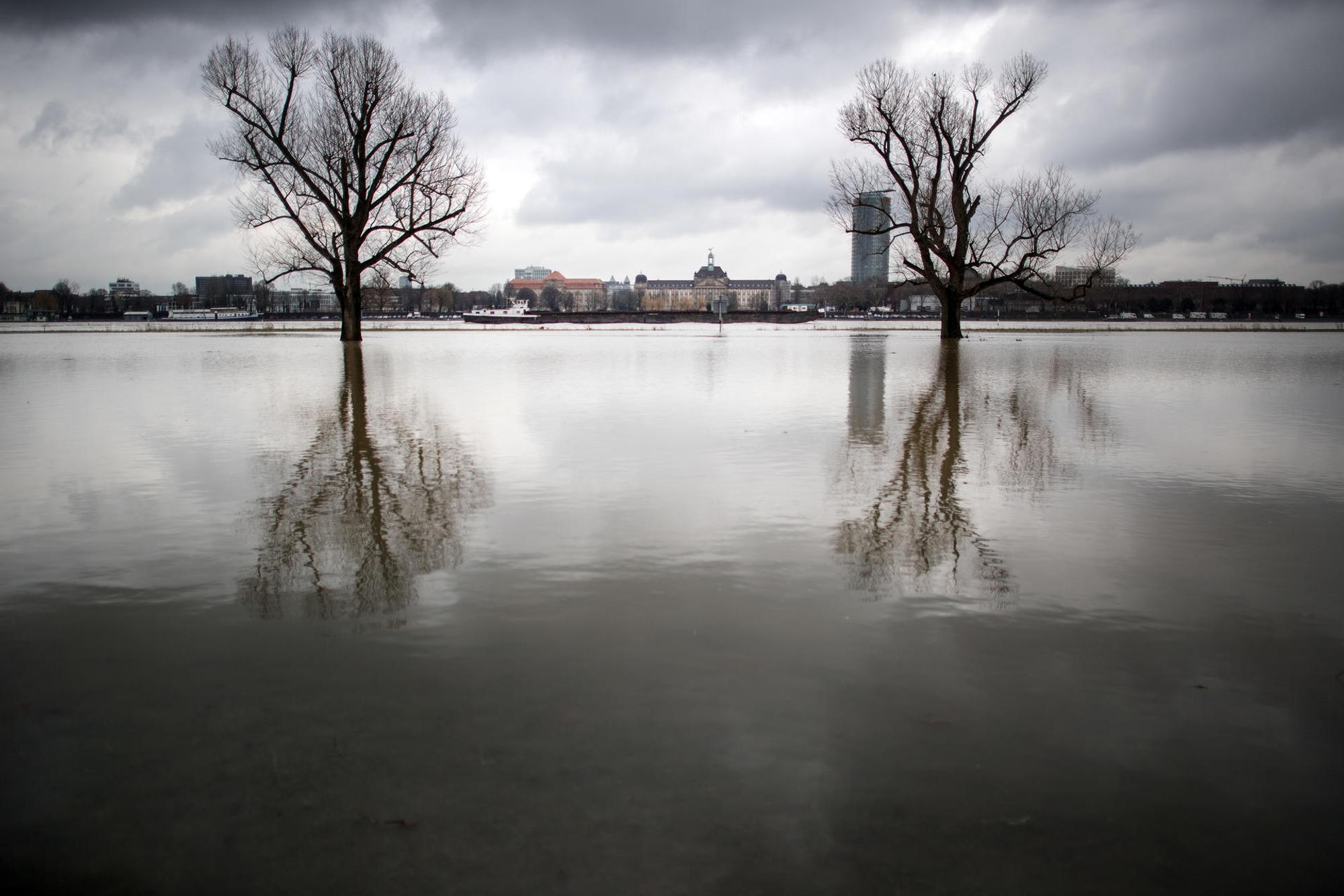 Hochwasser Düsseldorf dpa