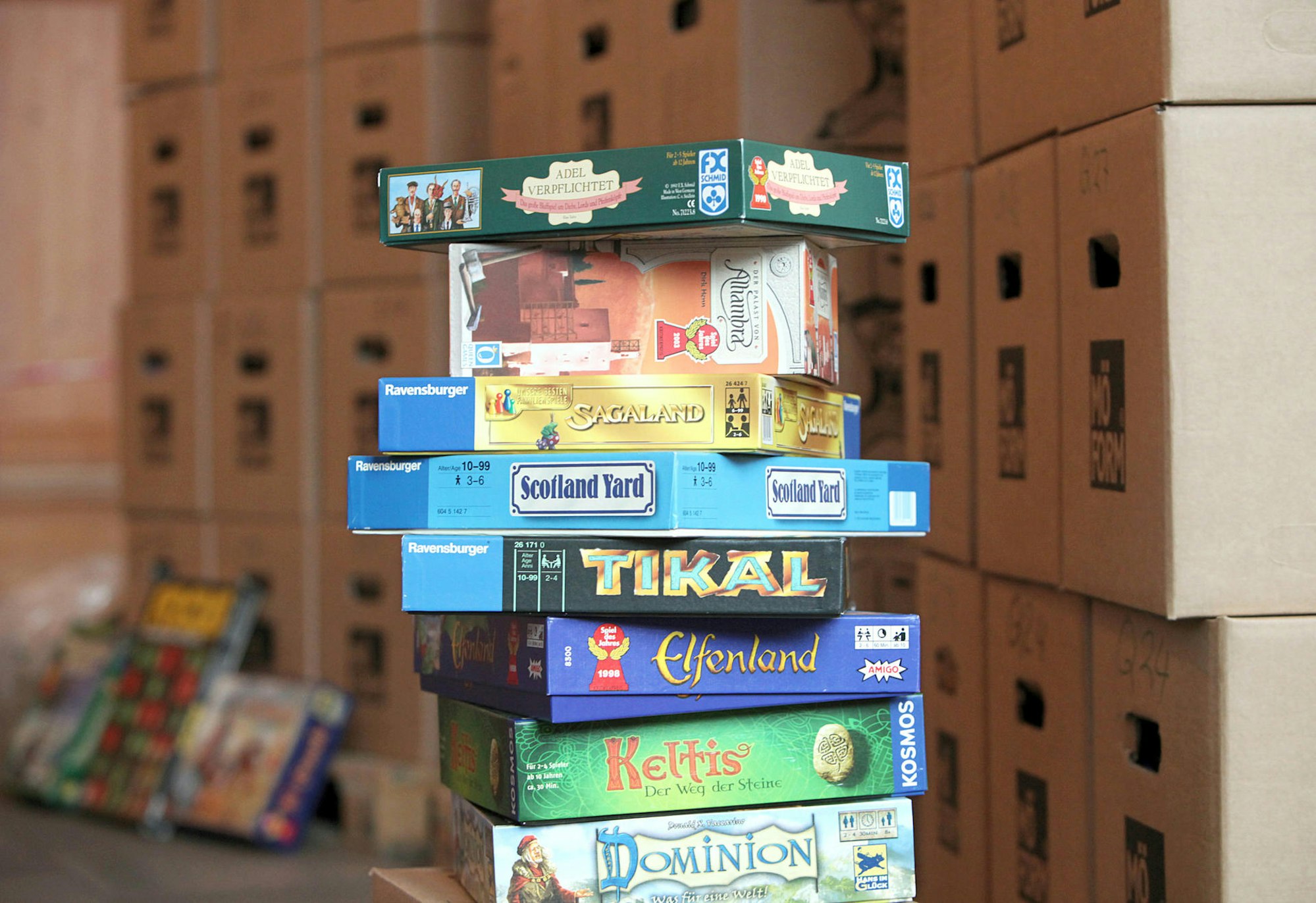 Brettspiele Stapel