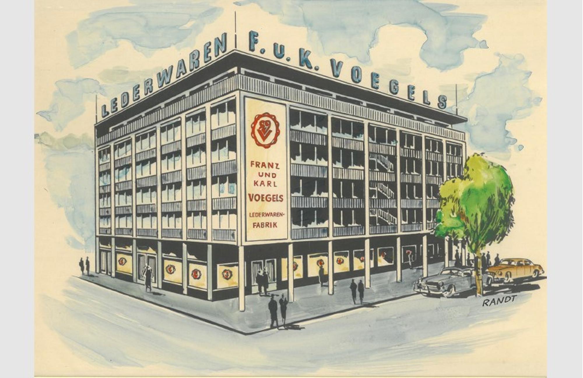 Das Voegels-Haus an der Cäcilienstraße 1954