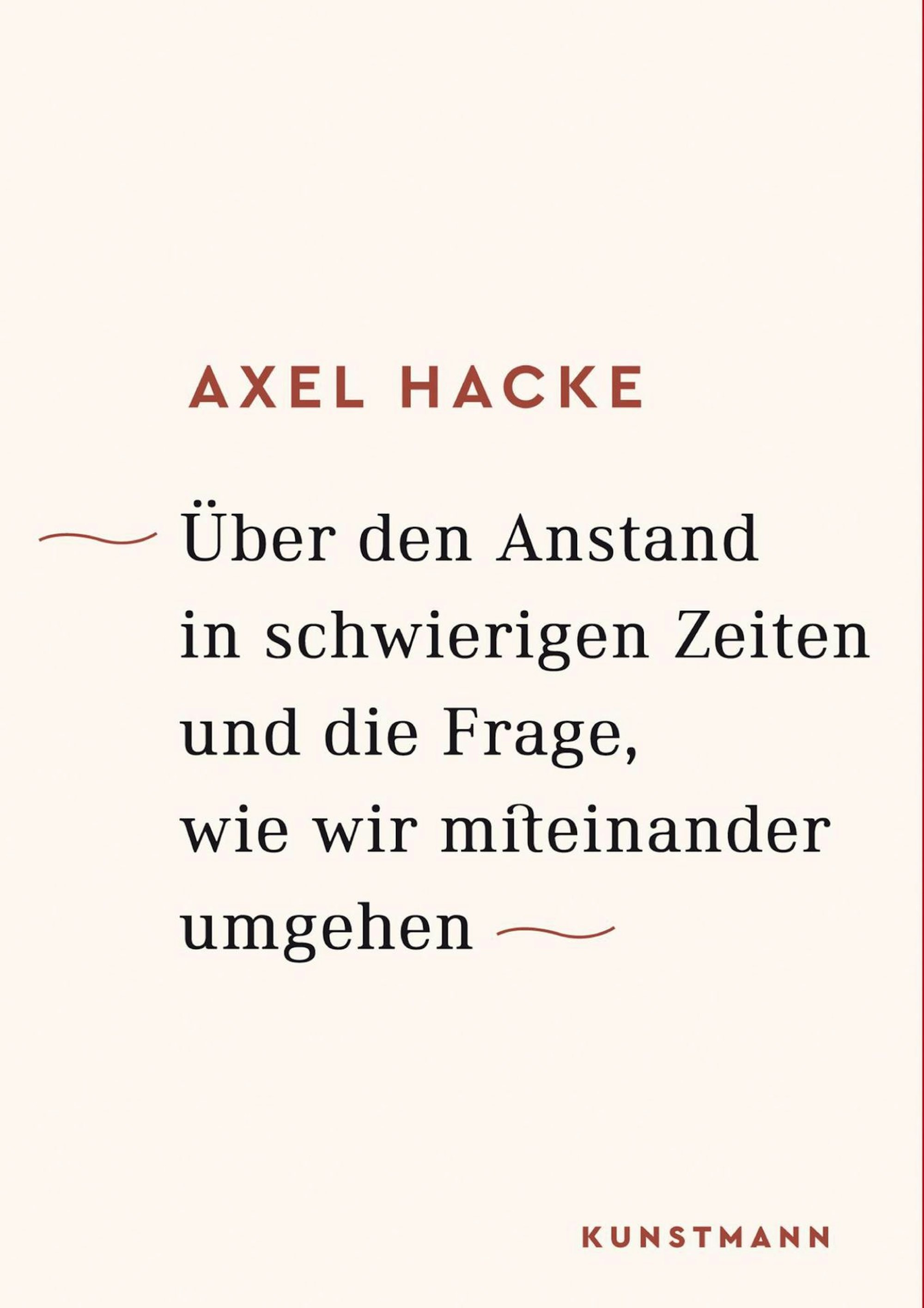 Über den Anstand Kunstmann Verlag