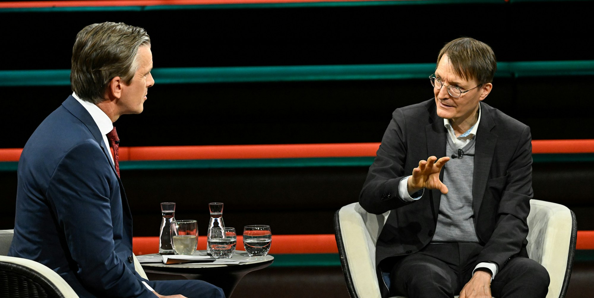Markus Lanz (l.) und Karl Lauterbach