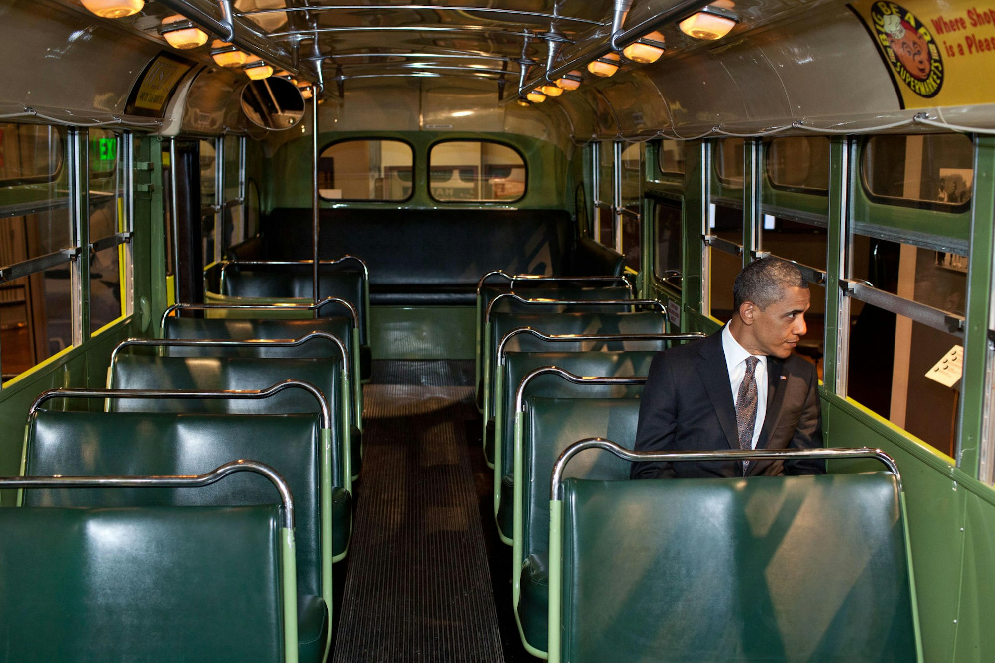 Obama im Rosa Parks Bus