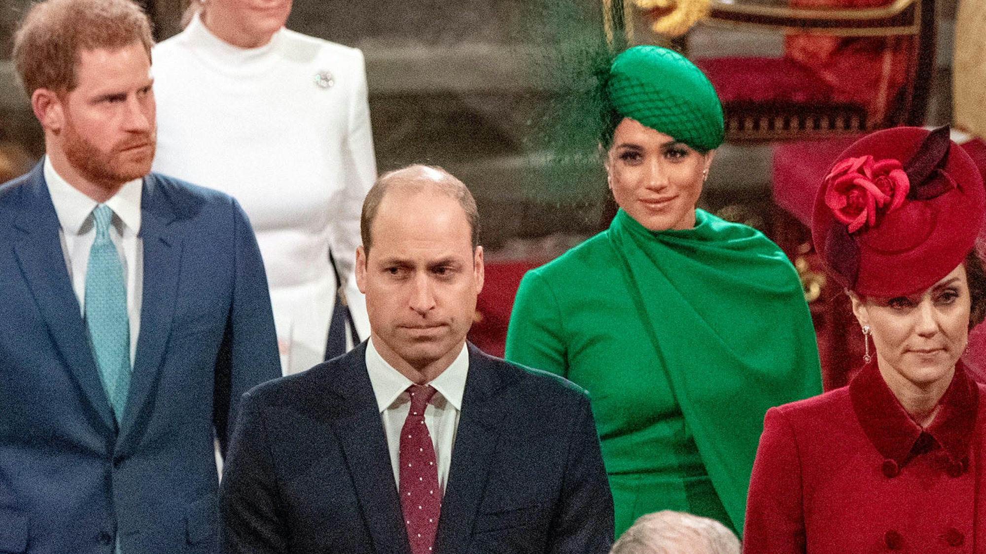 Letzter Auftritt im Westminster Abbey: Prinz William und seine Frau Kate gefolgt von Prinz Harry und seiner Ehefrau Meghan.
