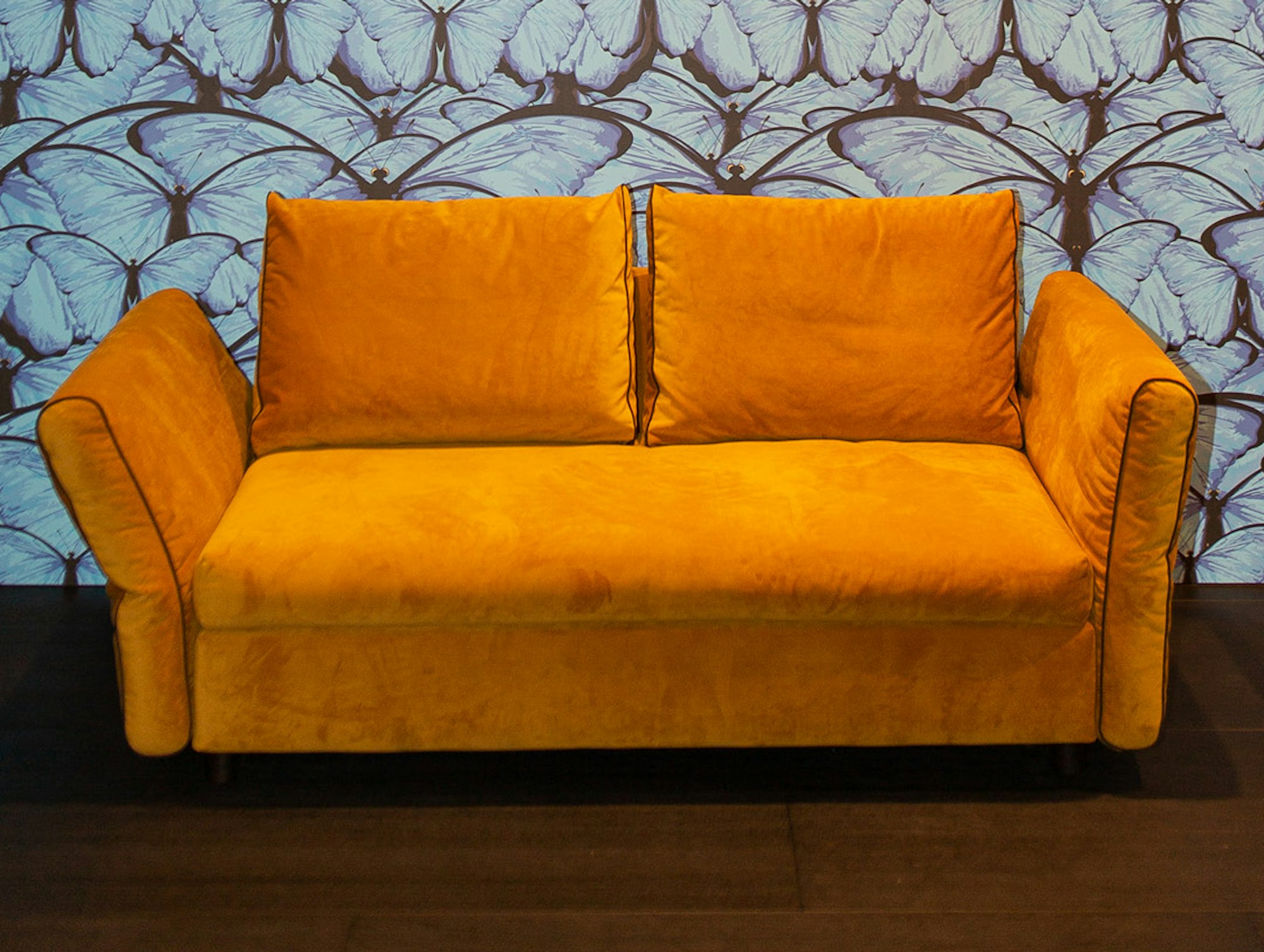Schlafsofa levi gelber Samt