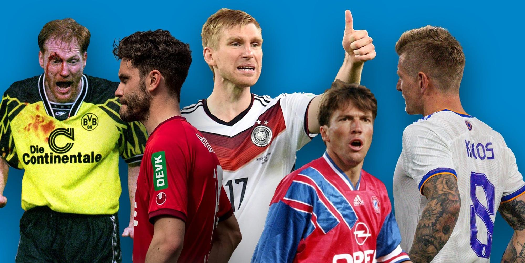 Fußballer-Ausraster Collage