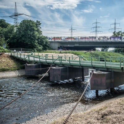 Pontonbrücke Leverkusen Rheindorf