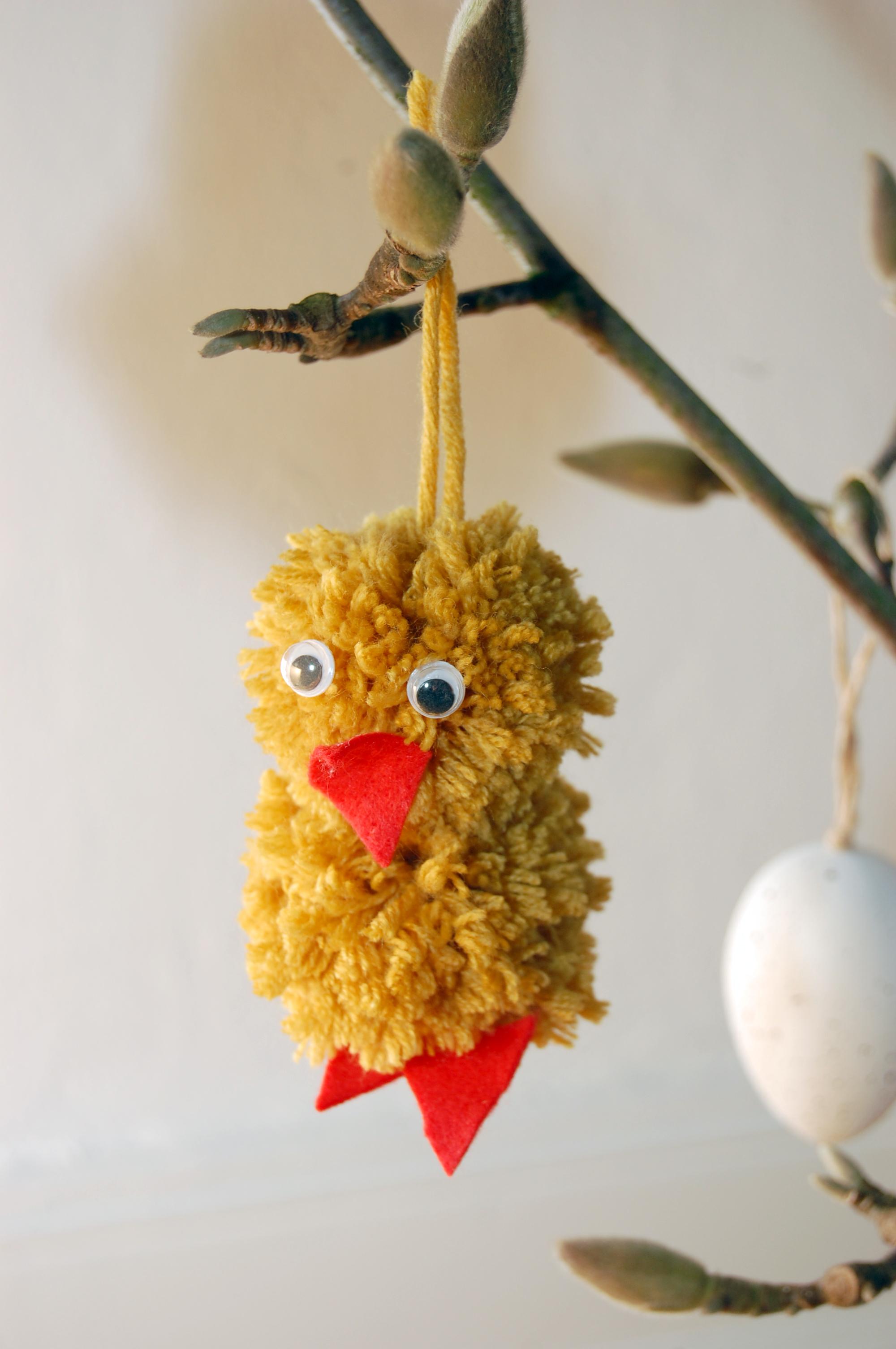 Basteln Ostern Küken Fertig nah
