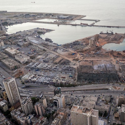 Explosion Bereit zerstörter Hafen